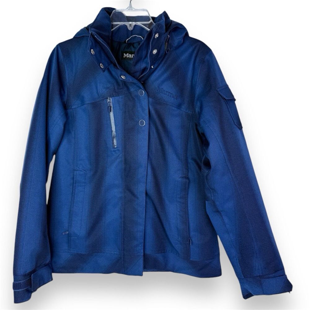 Marmot Jacket Women's Medium Diva Waterproof Breathable Full Zip Ski Coat Blue